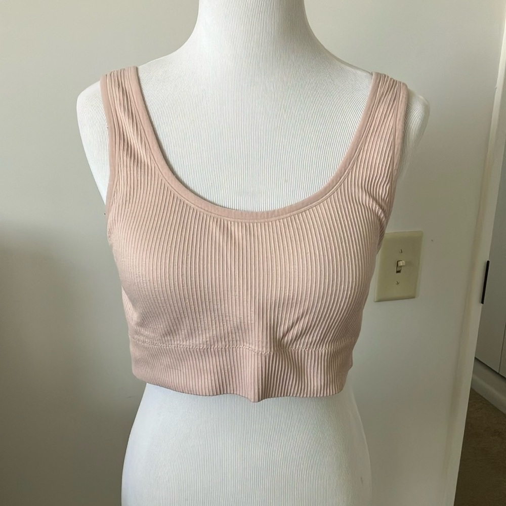 Seamless Ribbed Pink Bra